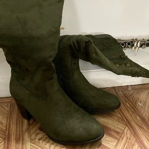 Olive Green High Boots